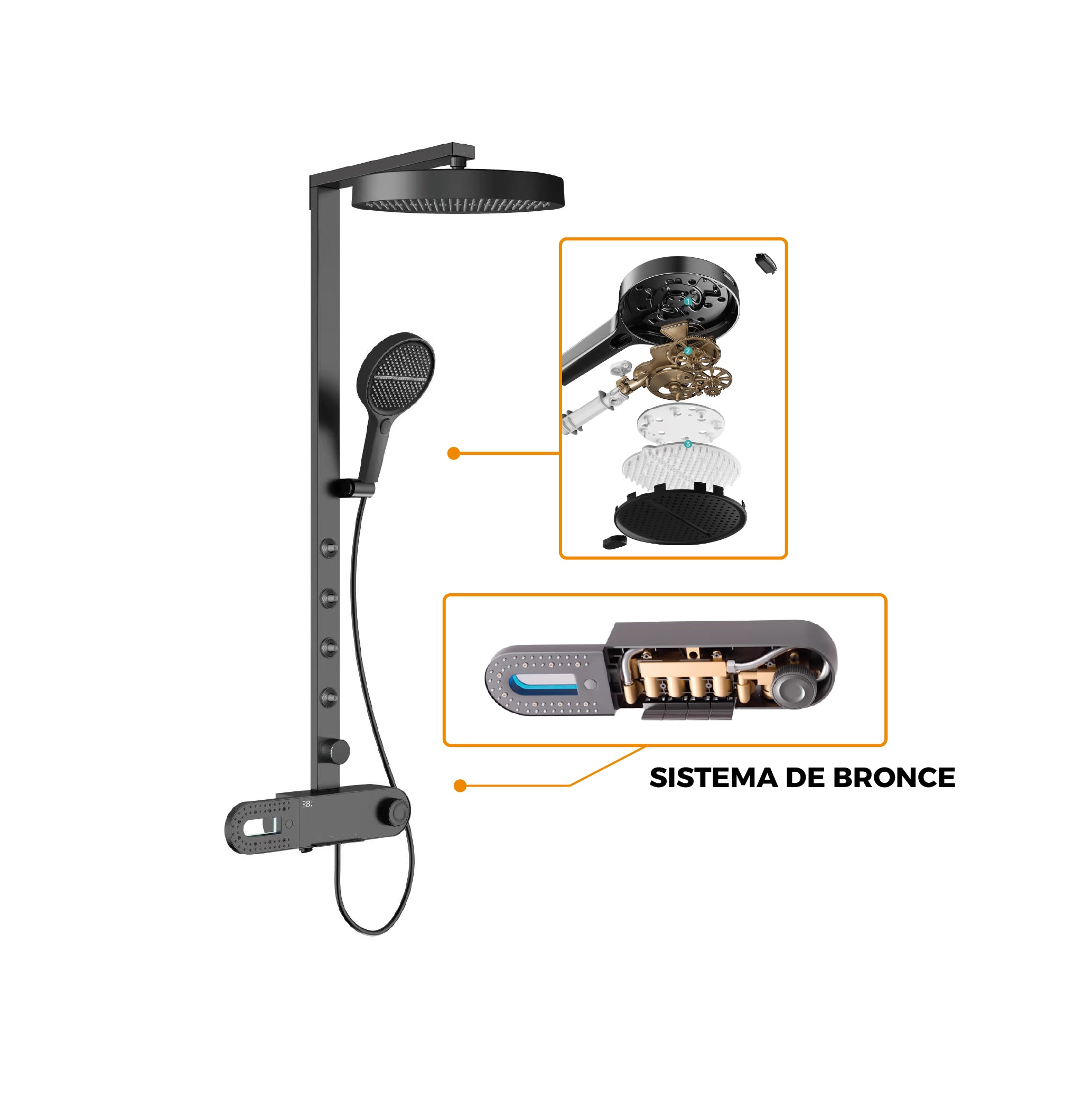 COLUMNA DE DUCHA INTELIGENTE HIDRA - FRATELLI SIGNATURE